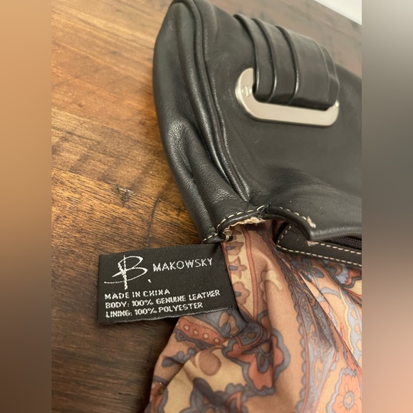 🖤 B. Makowsky black leather clutch - Picture 8 of 13